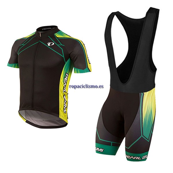 2017 Maillot Pearl Izumi Tirantes Mangas Cortas negro e amarillo